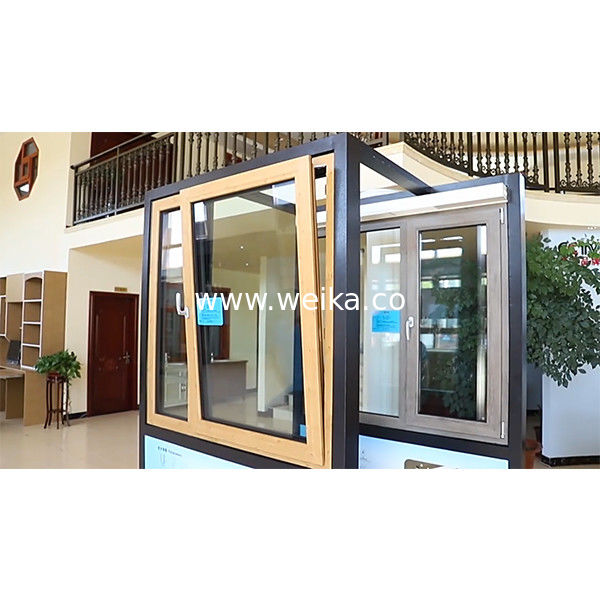 ODM Casement Aluminium Neigungs- und Drehfenster Holzkornfarbe