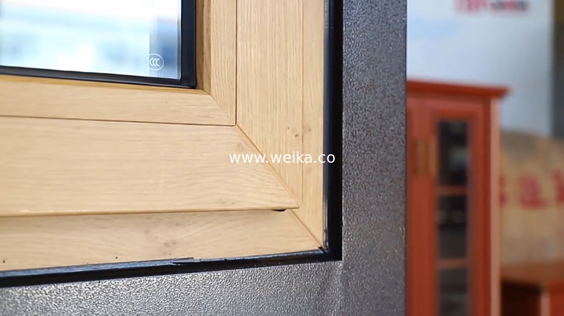 ODM Casement Aluminium Neigungs- und Drehfenster Holzkornfarbe