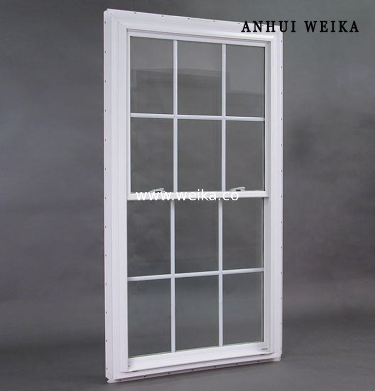Einfache Wartung und Pvc-Gitter-Design Vinyl PVC Upvc Kunststoff UPVC Doppelhängen Fenster