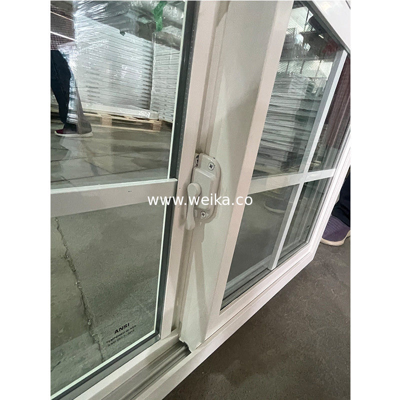 Schwarze Profilfarbe UPVC Schiebefenster mit Gitter und 14 Jahre Produktionserfahrung