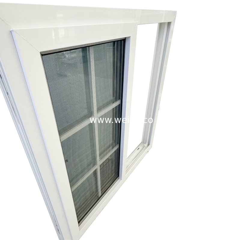 Sicherheits-Konventionelle UPVC-Schiebefenster Ultra-Glatt 80mm UPVC-Doppelschieberfenster mit Fliegengitter Fiberglas