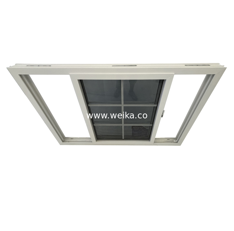 Sicherheits-Konventionelle UPVC-Schiebefenster Ultra-Glatt 80mm UPVC-Doppelschieberfenster mit Fliegengitter Fiberglas