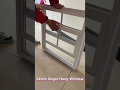 WEIKA 64 Serie NFRC Vinyl UPVC Einfach gehängtes Fenster mit Gitter und Nagelflossen