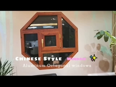 WEIKA Neues Design Künstlerische Form Aluminiumlegierung Holzkorn Oktagonal festes Fenster